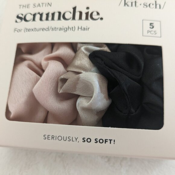 🌸 Kitsch Assorted Satin Sleep Scrunchies Set of 5 NIB / NWT - Picture 4 of 8